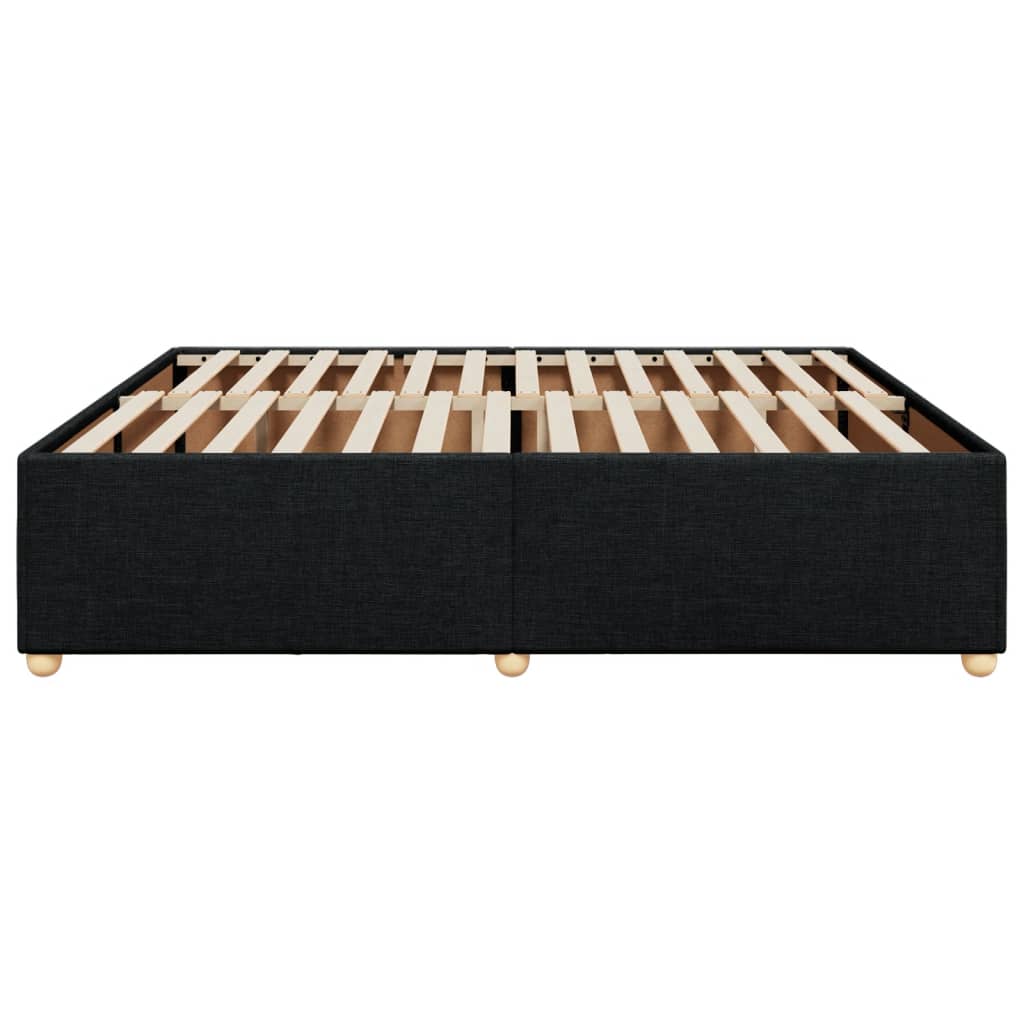 fekete szövet ágykeret matrac nélkül 200 x 200 cm