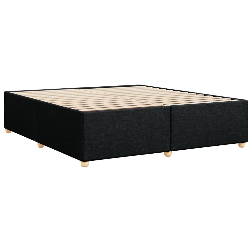 fekete szövet ágykeret matrac nélkül 200 x 200 cm