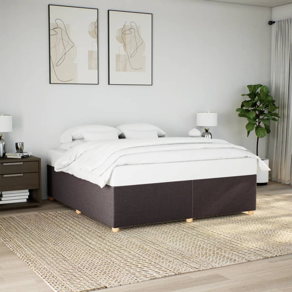 sötétbarna szövet ágykeret matrac nélkül 200 x 200 cm