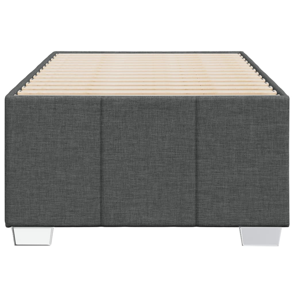 sötétszürke szövet ágykeret matrac nélkül 80x200 cm