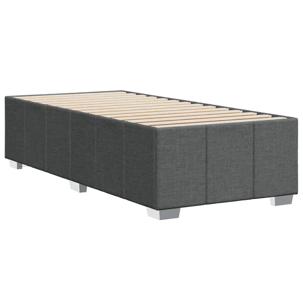 sötétszürke szövet ágykeret matrac nélkül 80x200 cm