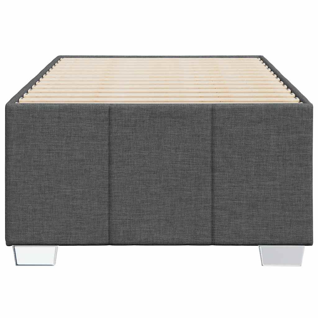 sötétszürke szövet ágykeret matrac nélkül 100x200 cm