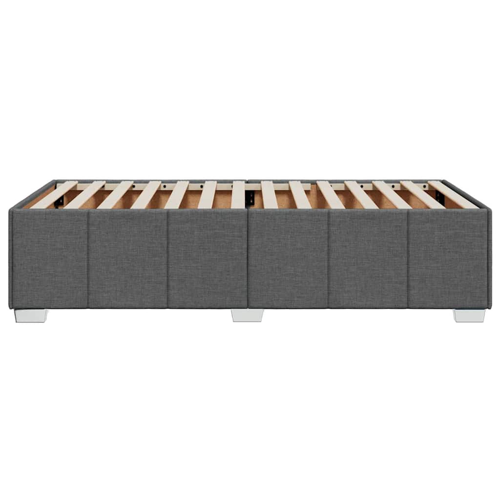 sötétszürke szövet ágykeret matrac nélkül 100x200 cm