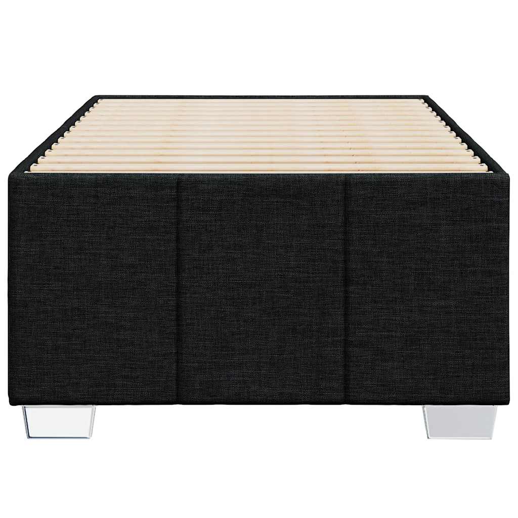 fekete szövet ágykeret matrac nélkül 100x200 cm