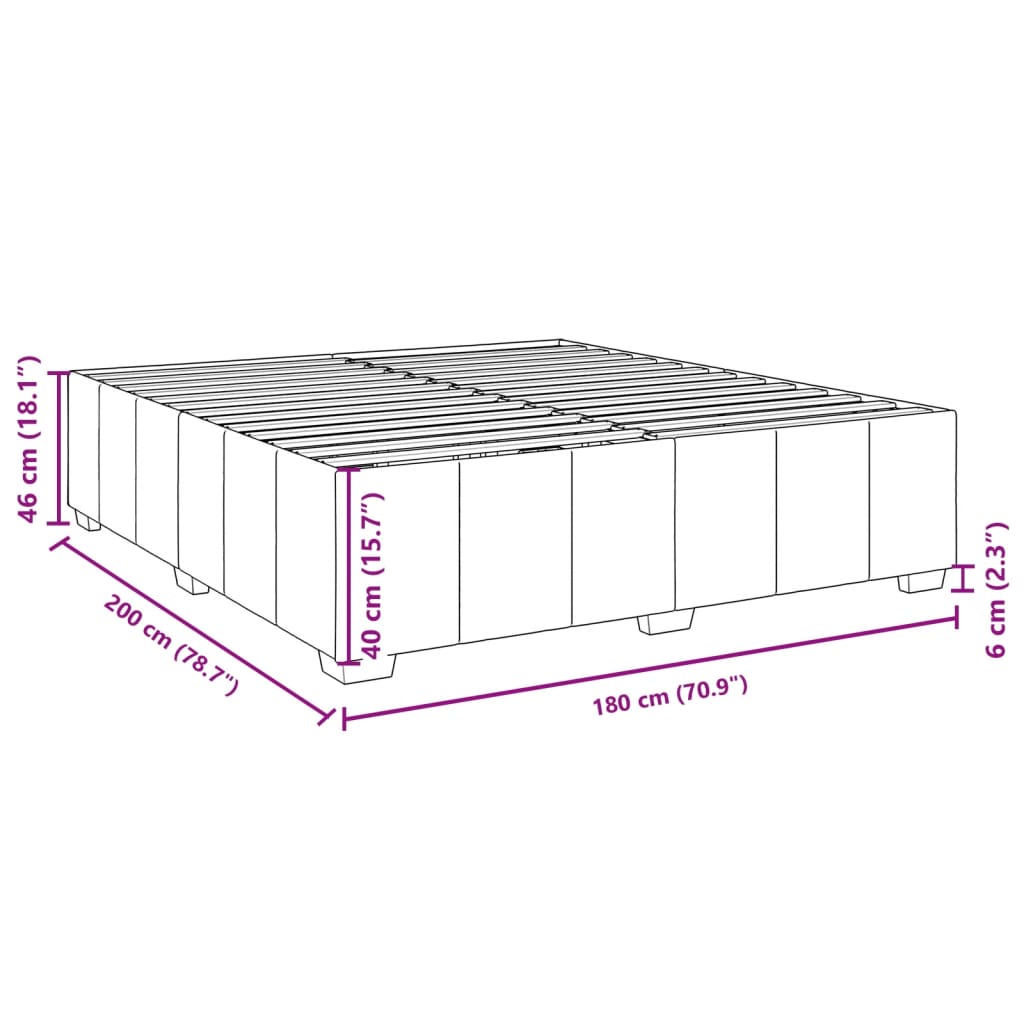 tópszínű szövet ágykeret matrac nélkül 180 x 200 cm