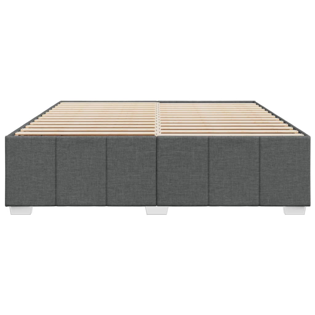 sötétszürke szövet ágykeret matrac nélkül 200 x 200 cm