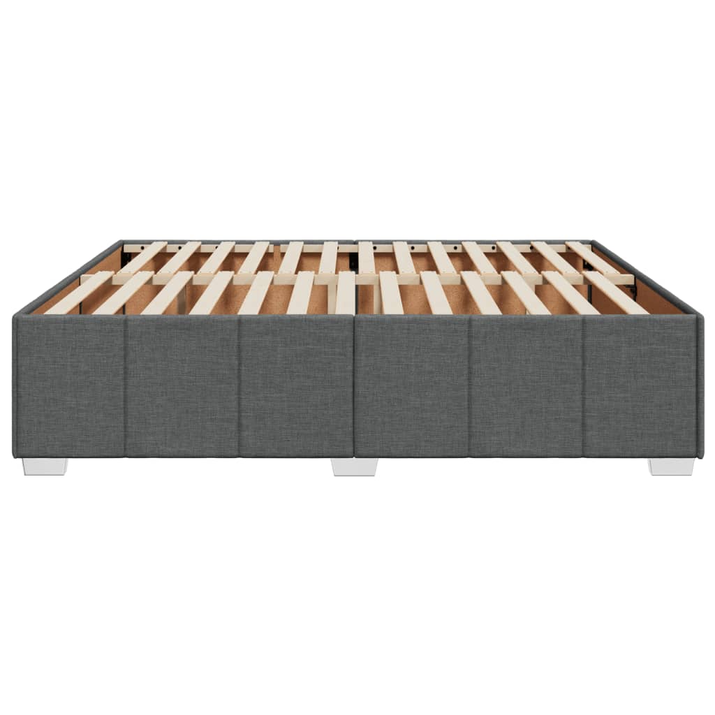 sötétszürke szövet ágykeret matrac nélkül 200 x 200 cm
