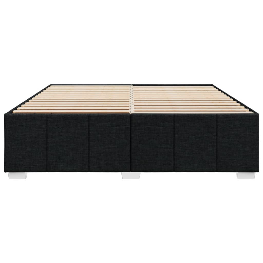 fekete szövet ágykeret matrac nélkül 200 x 200 cm