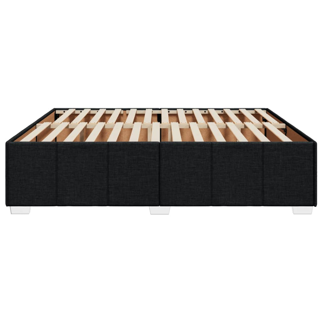 fekete szövet ágykeret matrac nélkül 200 x 200 cm