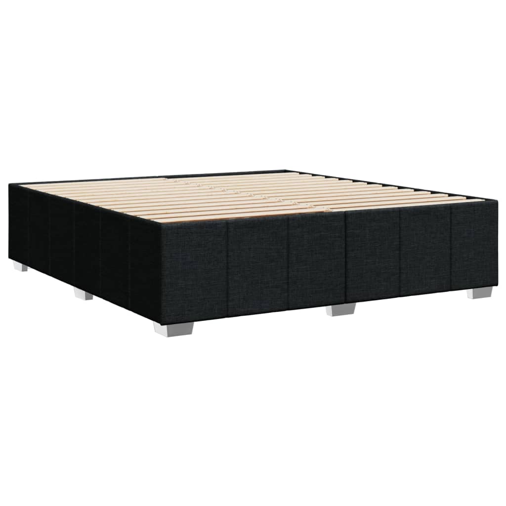 fekete szövet ágykeret matrac nélkül 200 x 200 cm