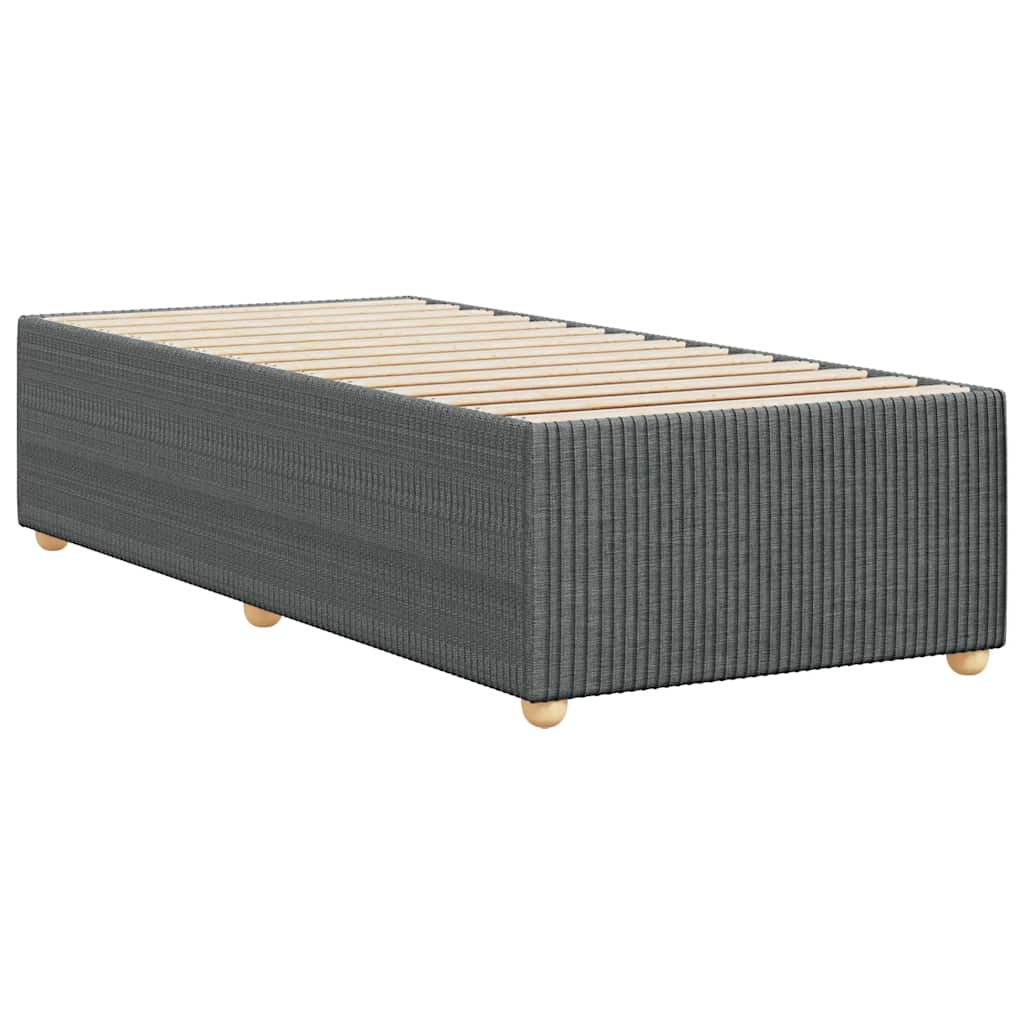 sötétszürke szövet ágykeret matrac nélkül 90x200 cm