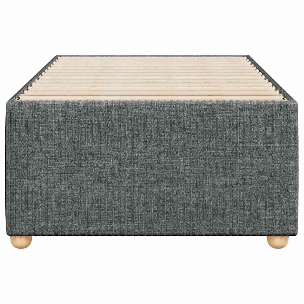 sötétszürke szövet ágykeret matrac nélkül 100x200 cm