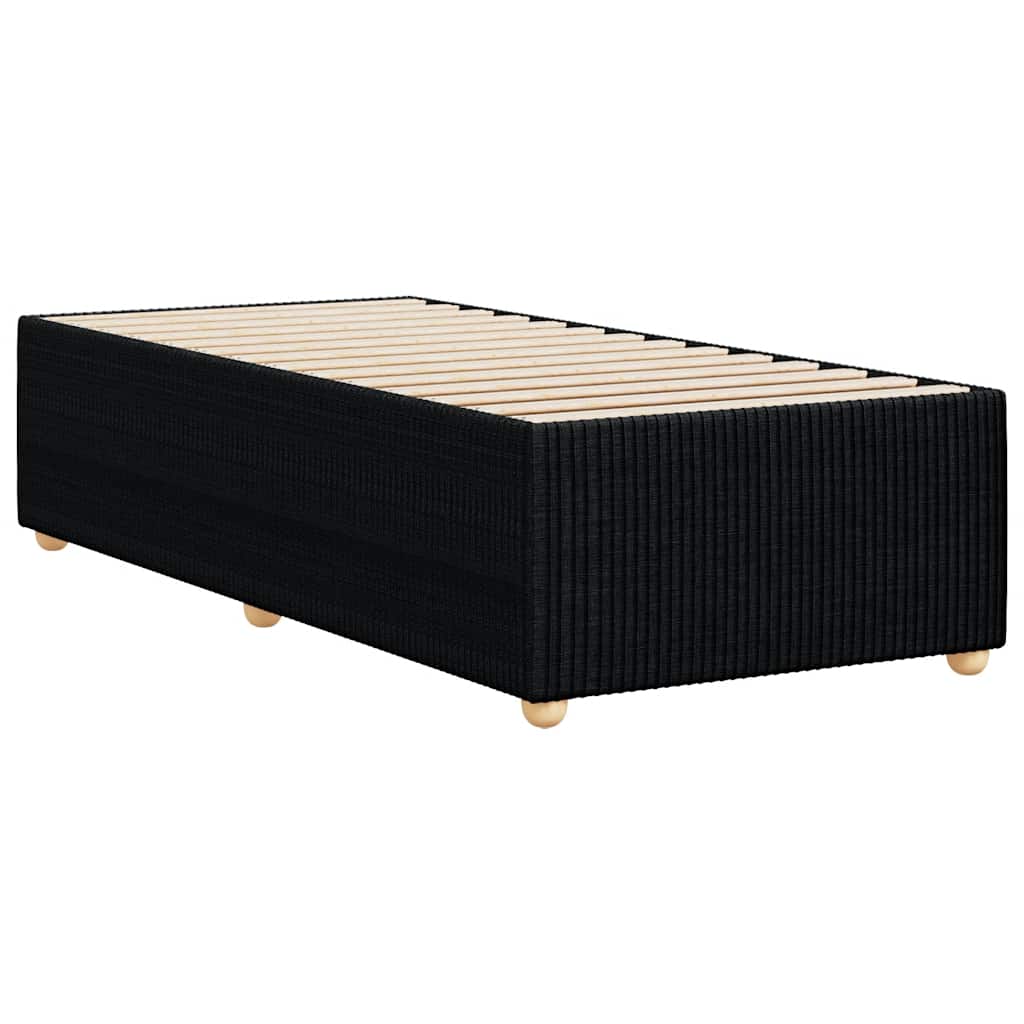 fekete szövet ágykeret matrac nélkül 100x200 cm