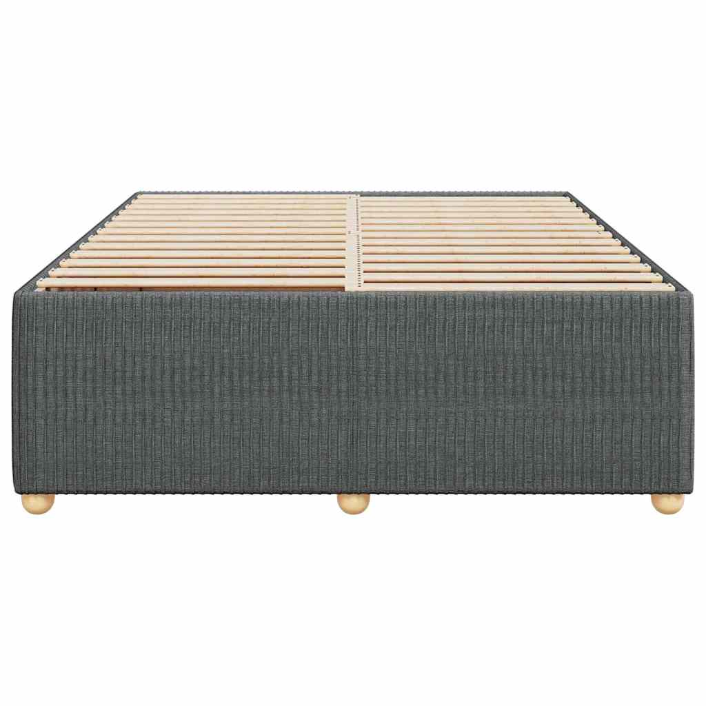 sötétszürke szövet ágykeret matrac nélkül 140 x 190 cm