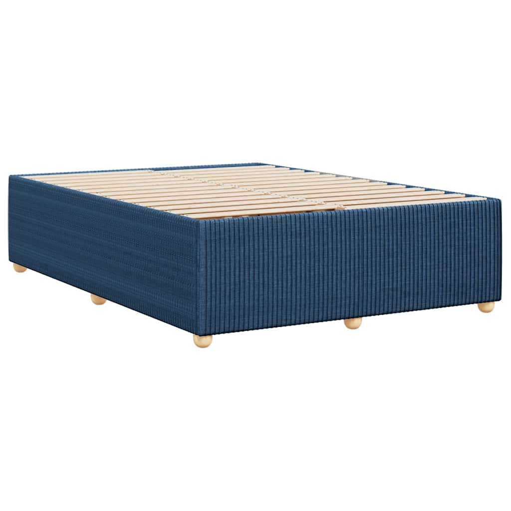 kék szövet ágykeret matrac nélkül 140 x 200 cm