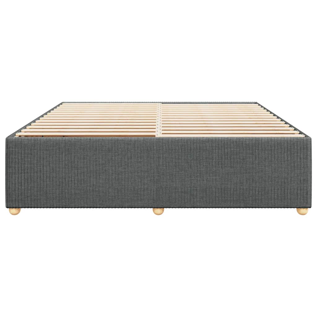 sötétszürke szövet ágykeret matrac nélkül 200 x 200 cm