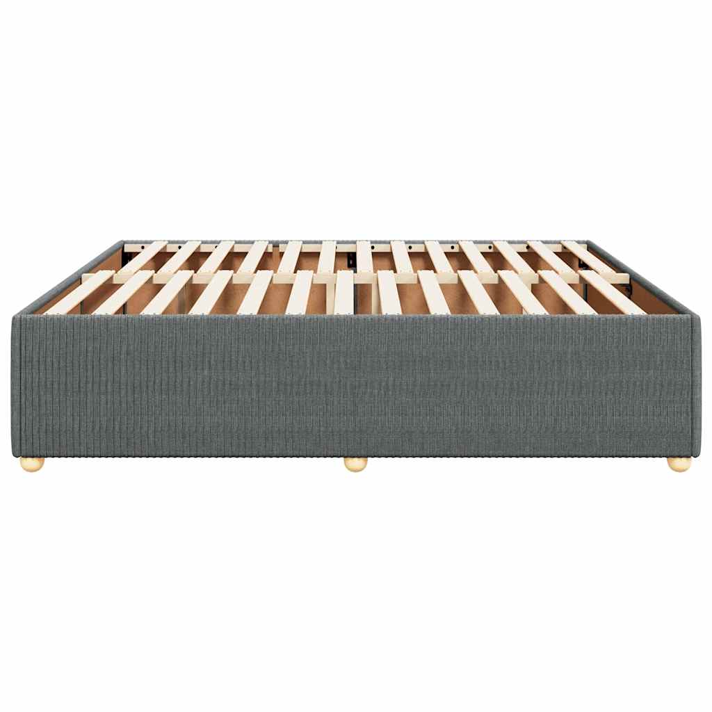 sötétszürke szövet ágykeret matrac nélkül 200 x 200 cm