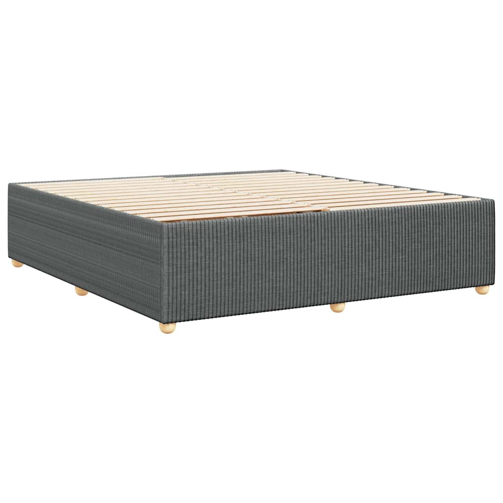sötétszürke szövet ágykeret matrac nélkül 200 x 200 cm