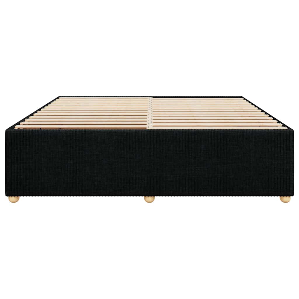 fekete szövet ágykeret matrac nélkül 200 x 200 cm