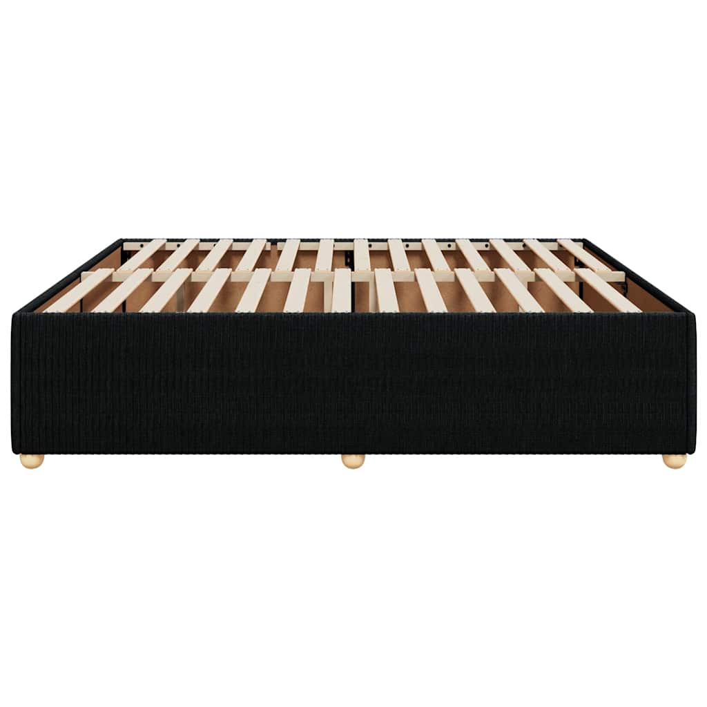 fekete szövet ágykeret matrac nélkül 200 x 200 cm