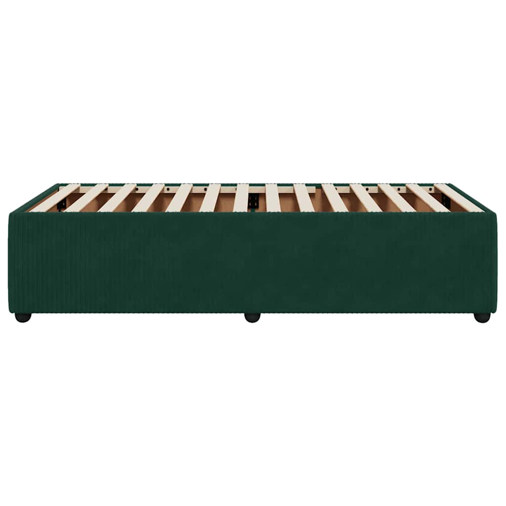 sötétzöld bársony ágykeret matrac nélkül 80 x 200 cm