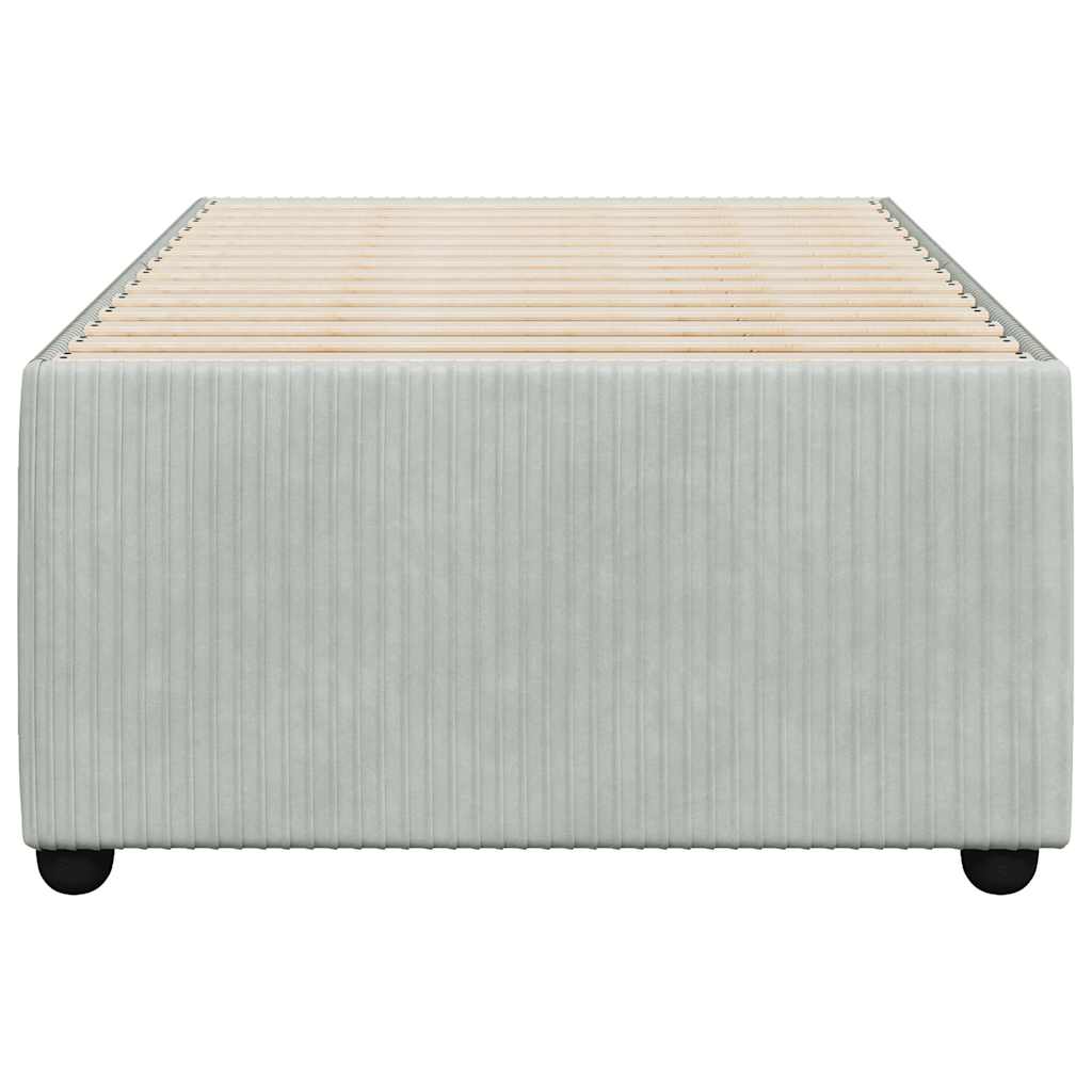 világosszürke bársony ágykeret matrac nélkül 90x190 cm