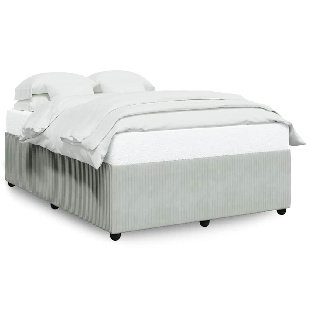 világosszürke bársony ágykeret matrac nélkül 160 x 200 cm