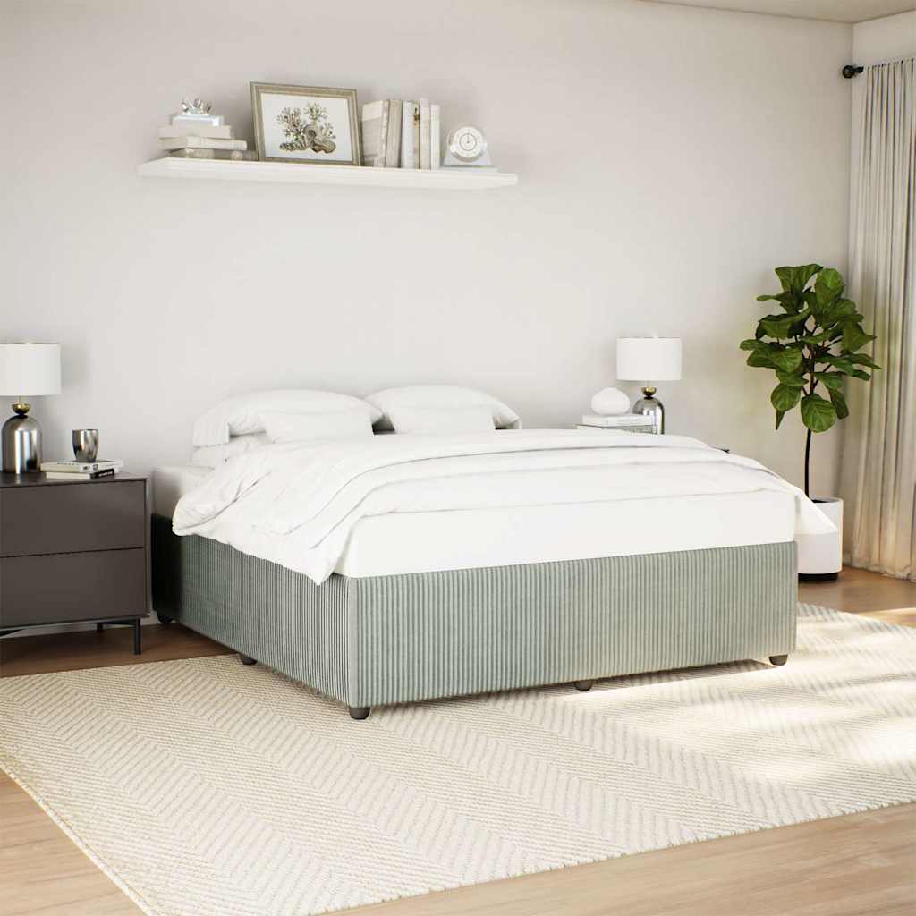 világosszürke bársony ágykeret matrac nélkül 200 x 200 cm