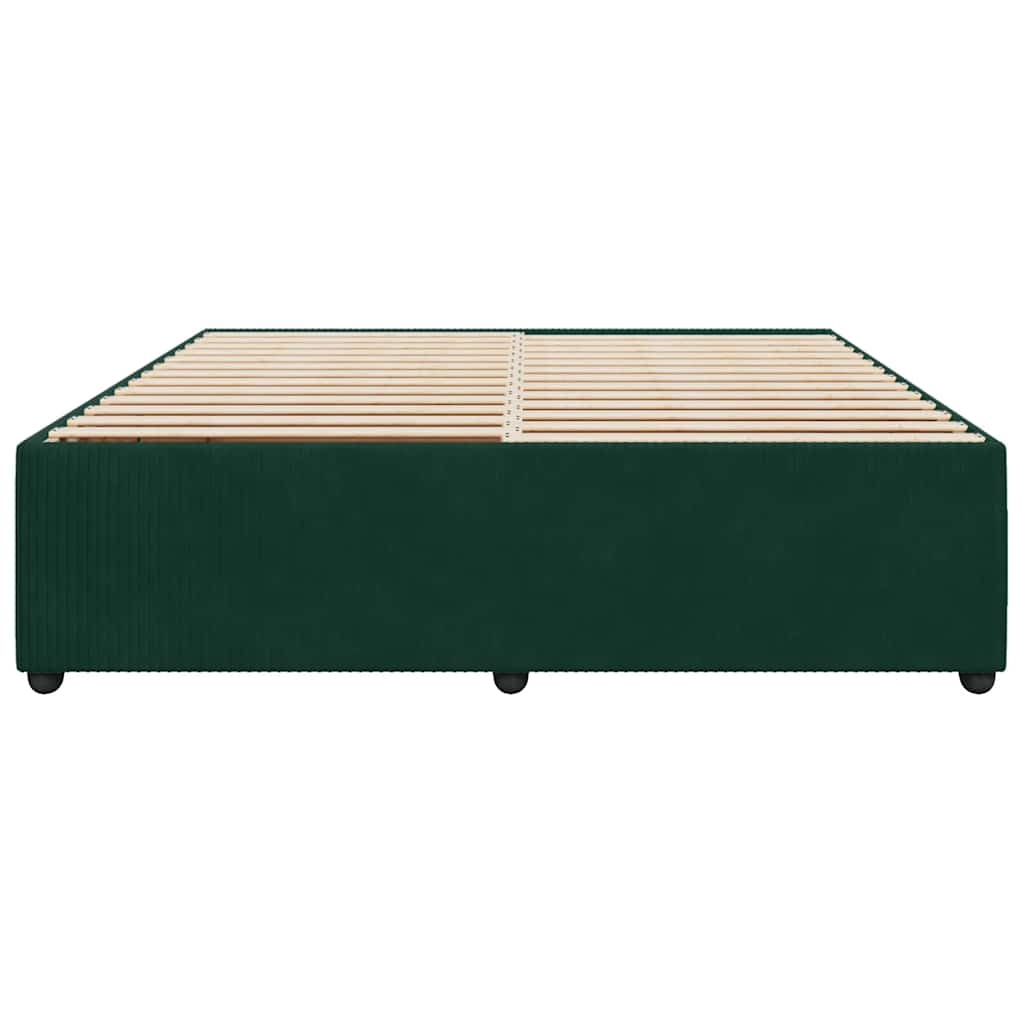 sötétzöld bársony ágykeret matrac nélkül 200x200 cm