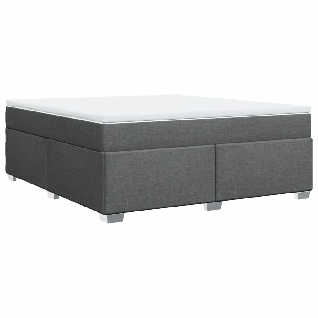 sötétszürke szövet rugós ágy matraccal 180 x 200 cm