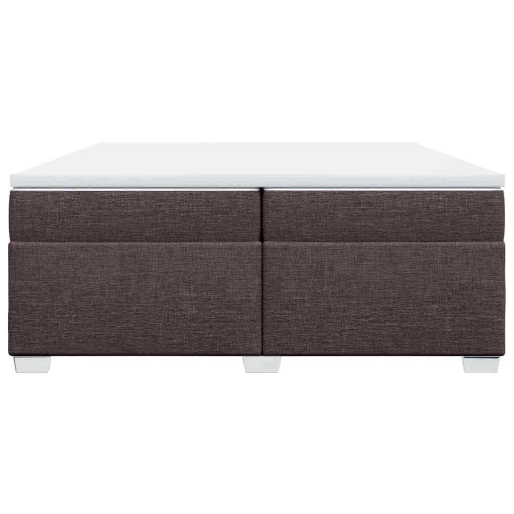 sötétbarna szövet rugós ágy matraccal 200 x 200 cm