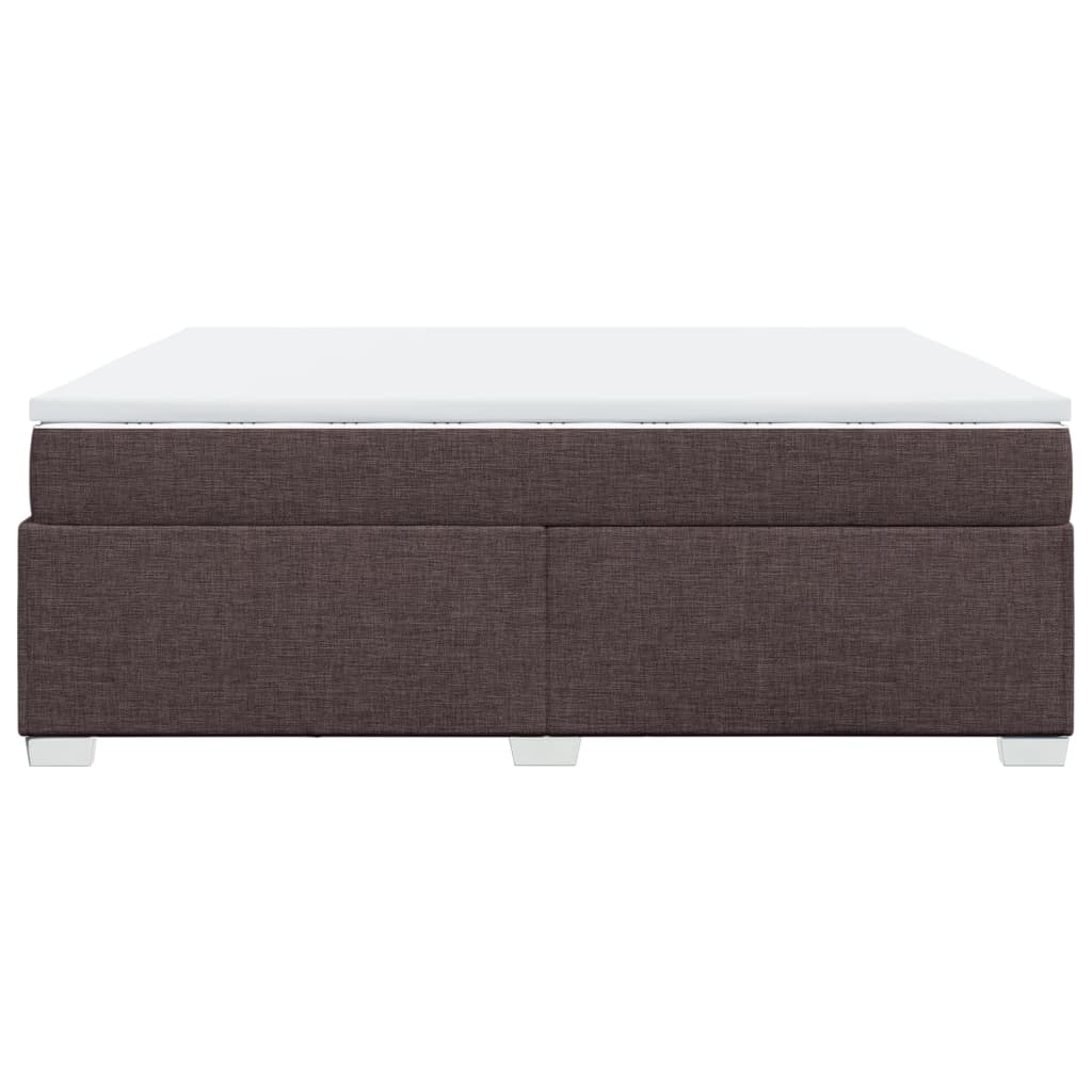 sötétbarna szövet rugós ágy matraccal 200 x 200 cm