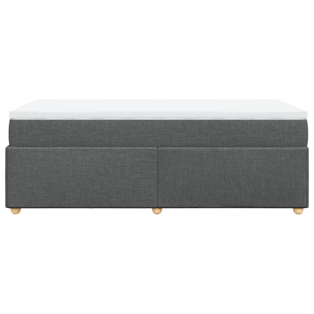 sötétszürke szövet rugós ágy matraccal 80 x 200 cm