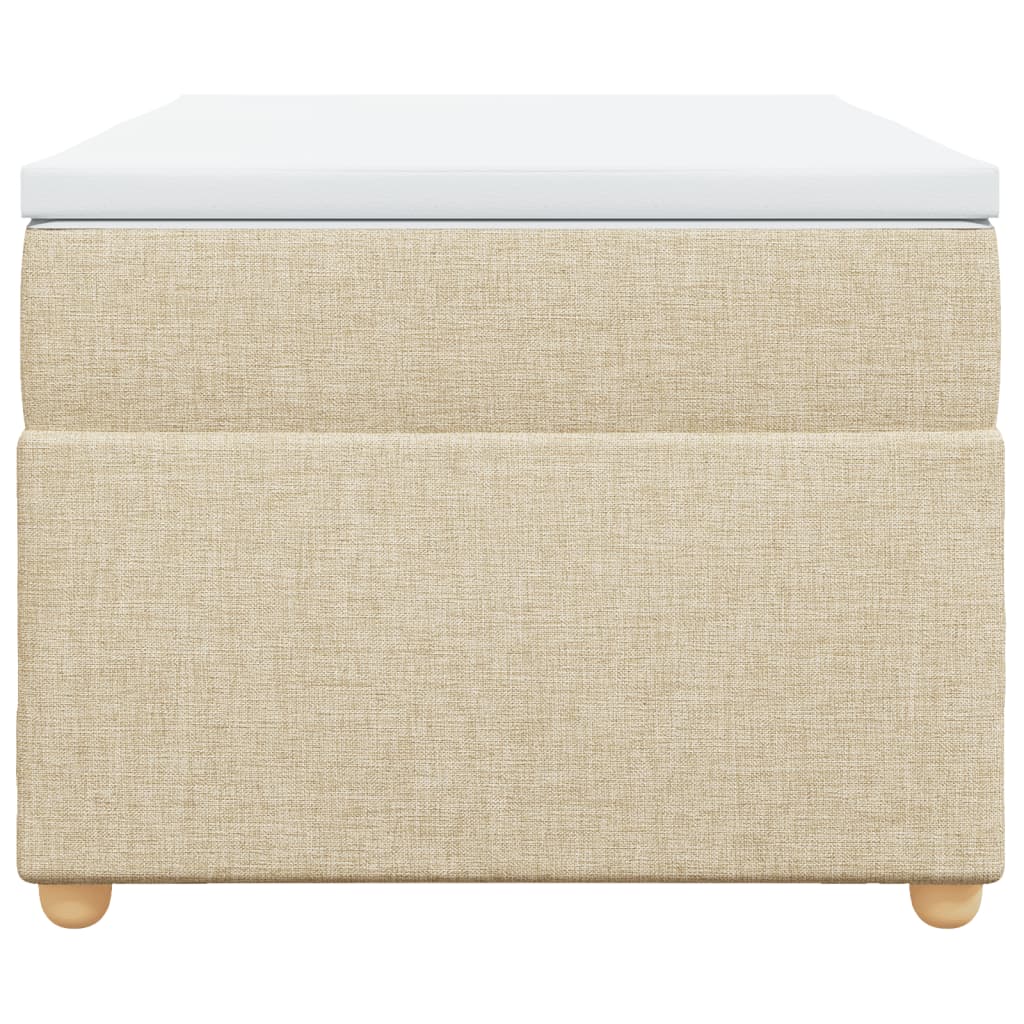krémszínű szövet rugós ágy matraccal 90 x 200 cm