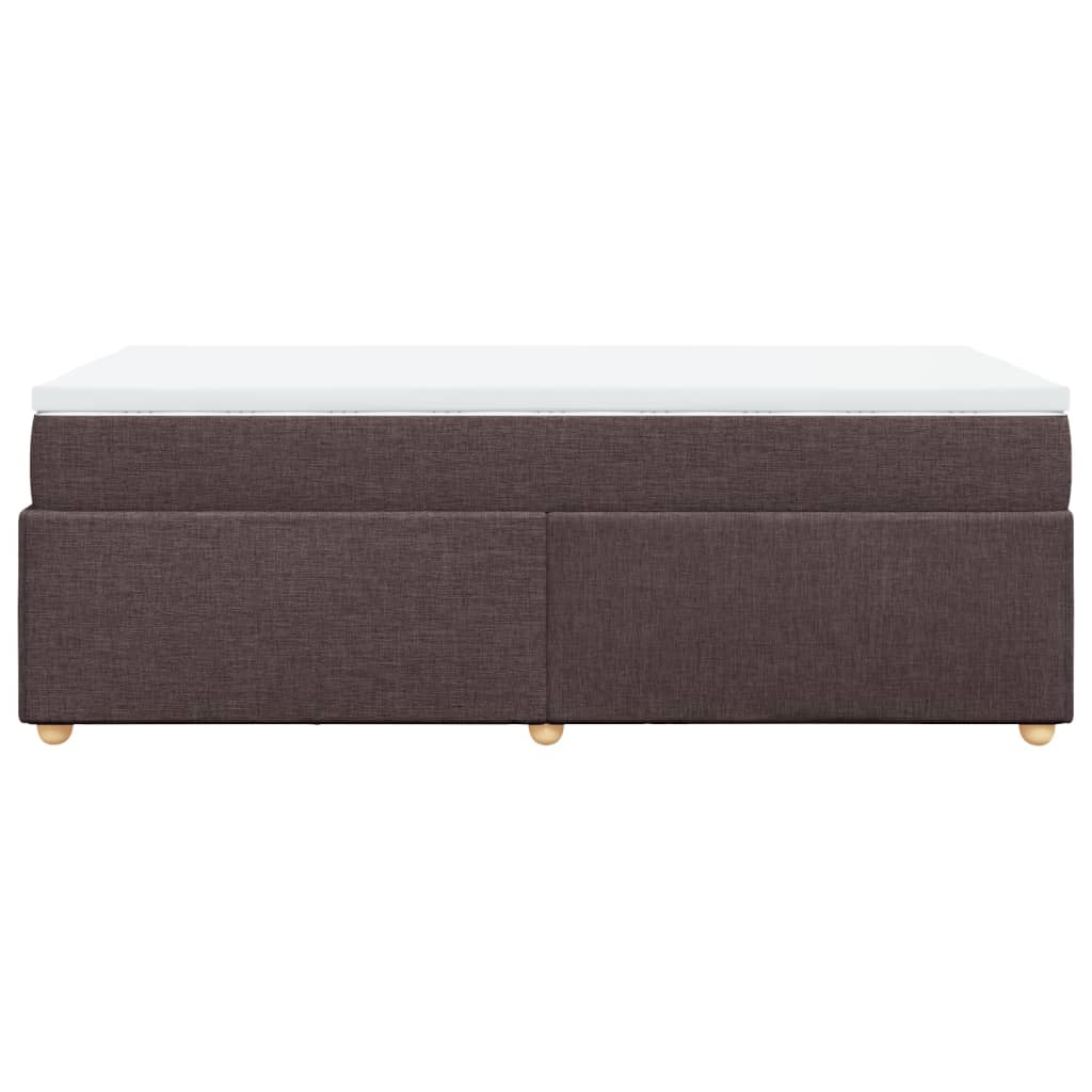sötétbarna szövet rugós ágy matraccal 100 x 200 cm