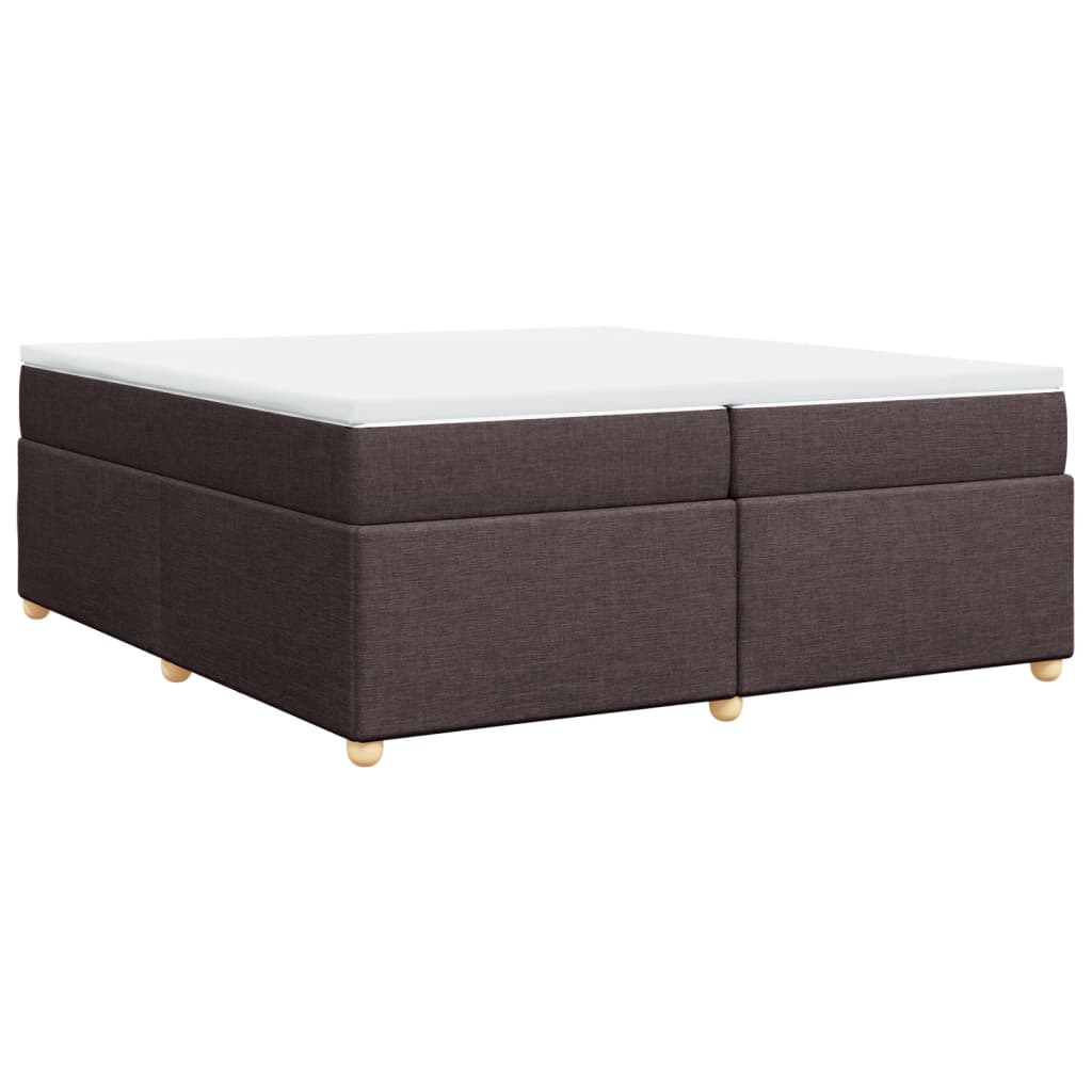 sötétbarna szövet rugós ágy matraccal 200 x 200 cm
