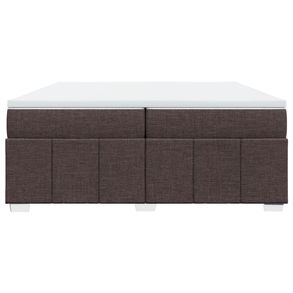 sötétbarna szövet rugós ágy matraccal 200 x 200 cm