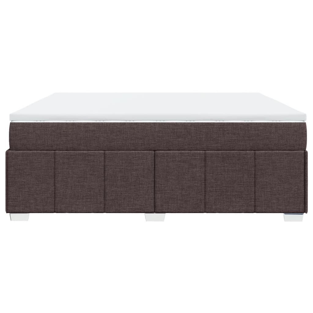 sötétbarna szövet rugós ágy matraccal 200 x 200 cm