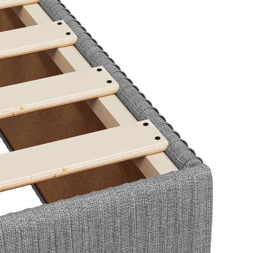 világosszürke szövet rugós ágy matraccal 80 x 200 cm