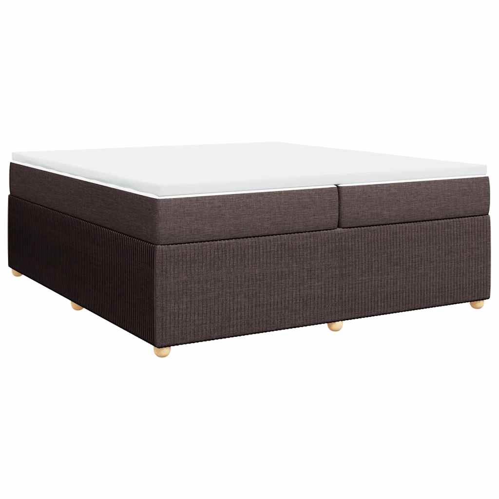 sötétbarna szövet rugós ágy matraccal 200 x 200 cm