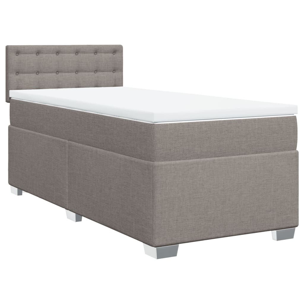 tópszínű szövet rugós ágy matraccal 80 x 200 cm