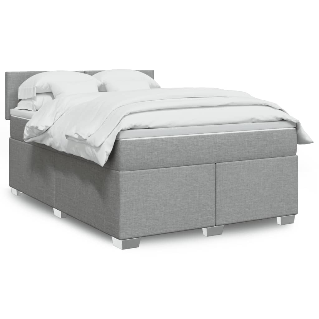 világosszürke szövet rugós ágy matraccal 160 x 200 cm