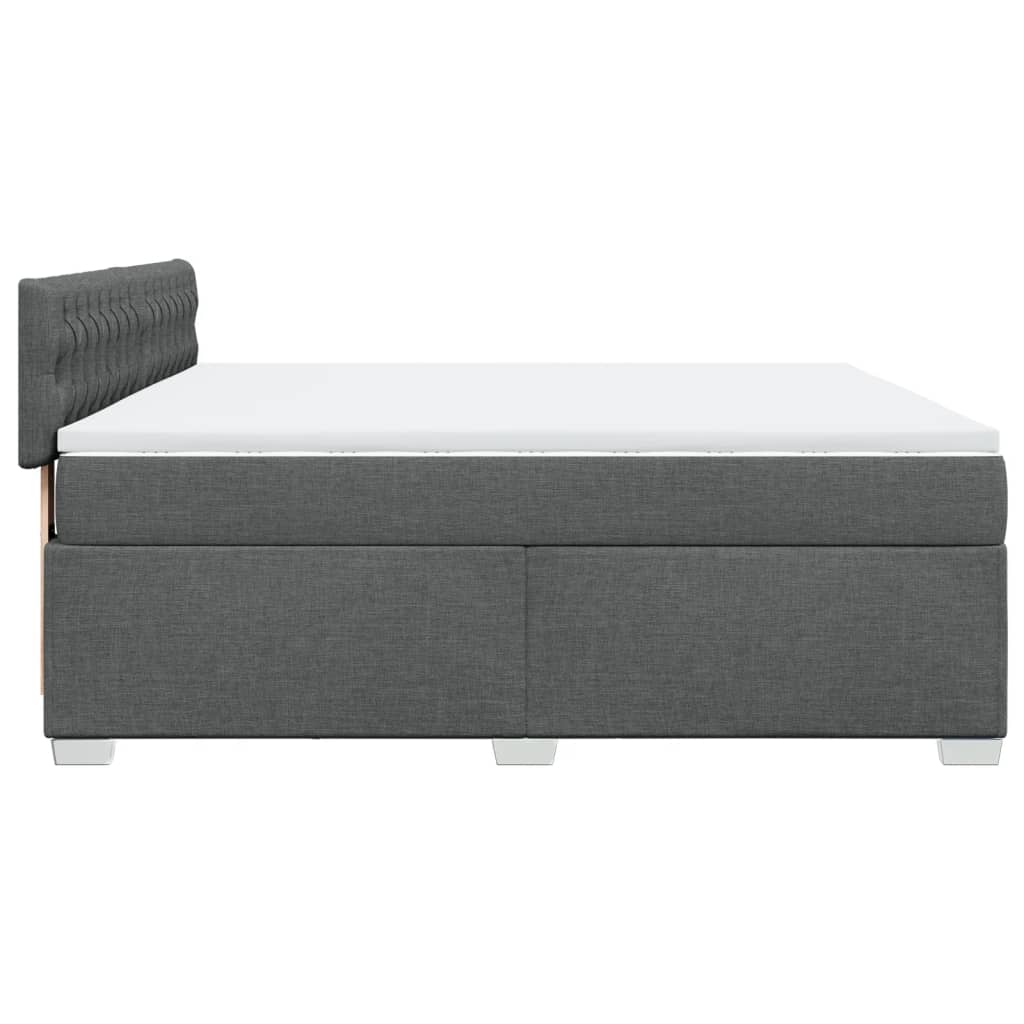 sötétszürke szövet rugós ágy matraccal 180 x 200 cm