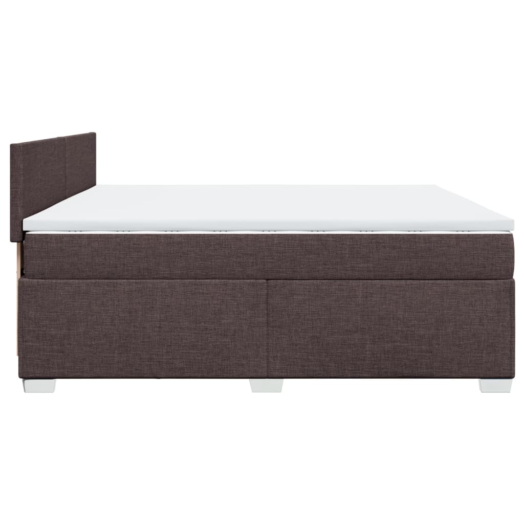 sötétbarna szövet rugós ágy matraccal 200 x 200 cm