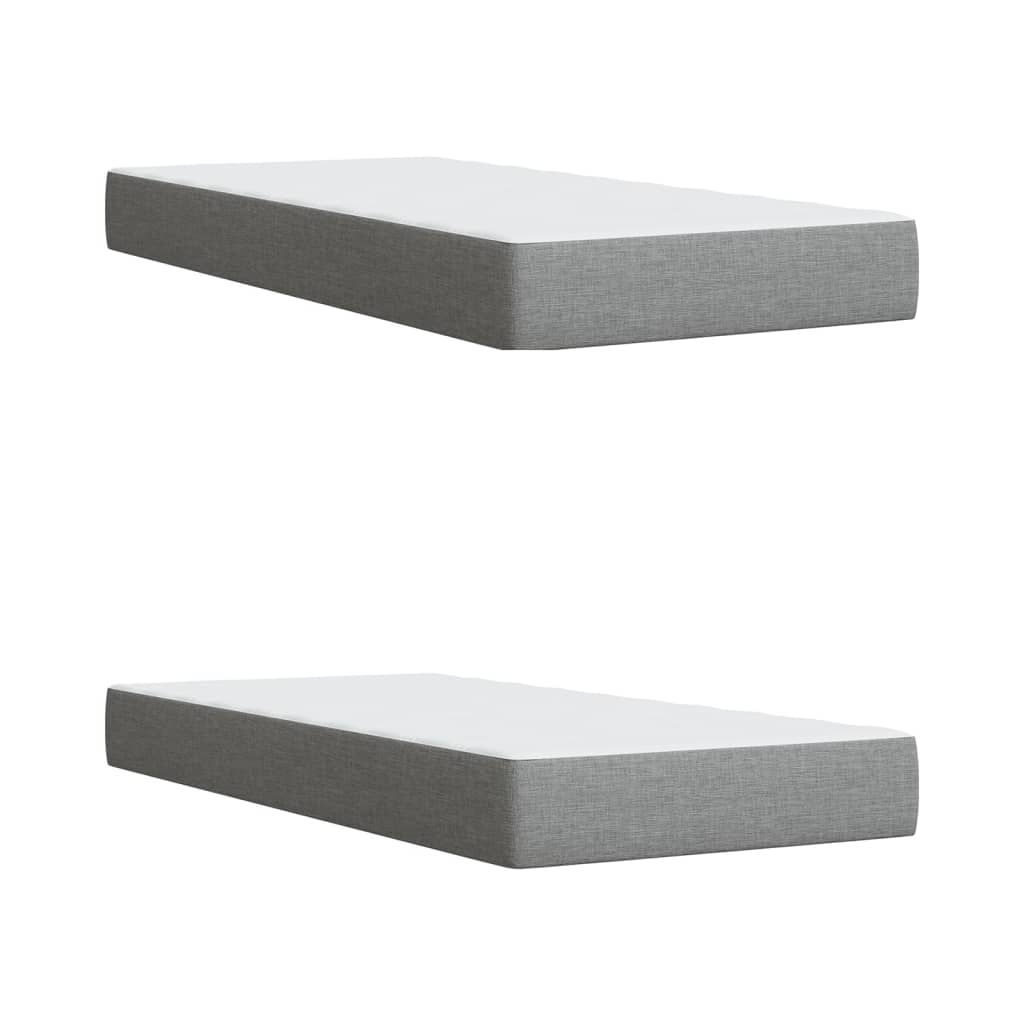 világosszürke szövet rugós ágy matraccal 200 x 200 cm