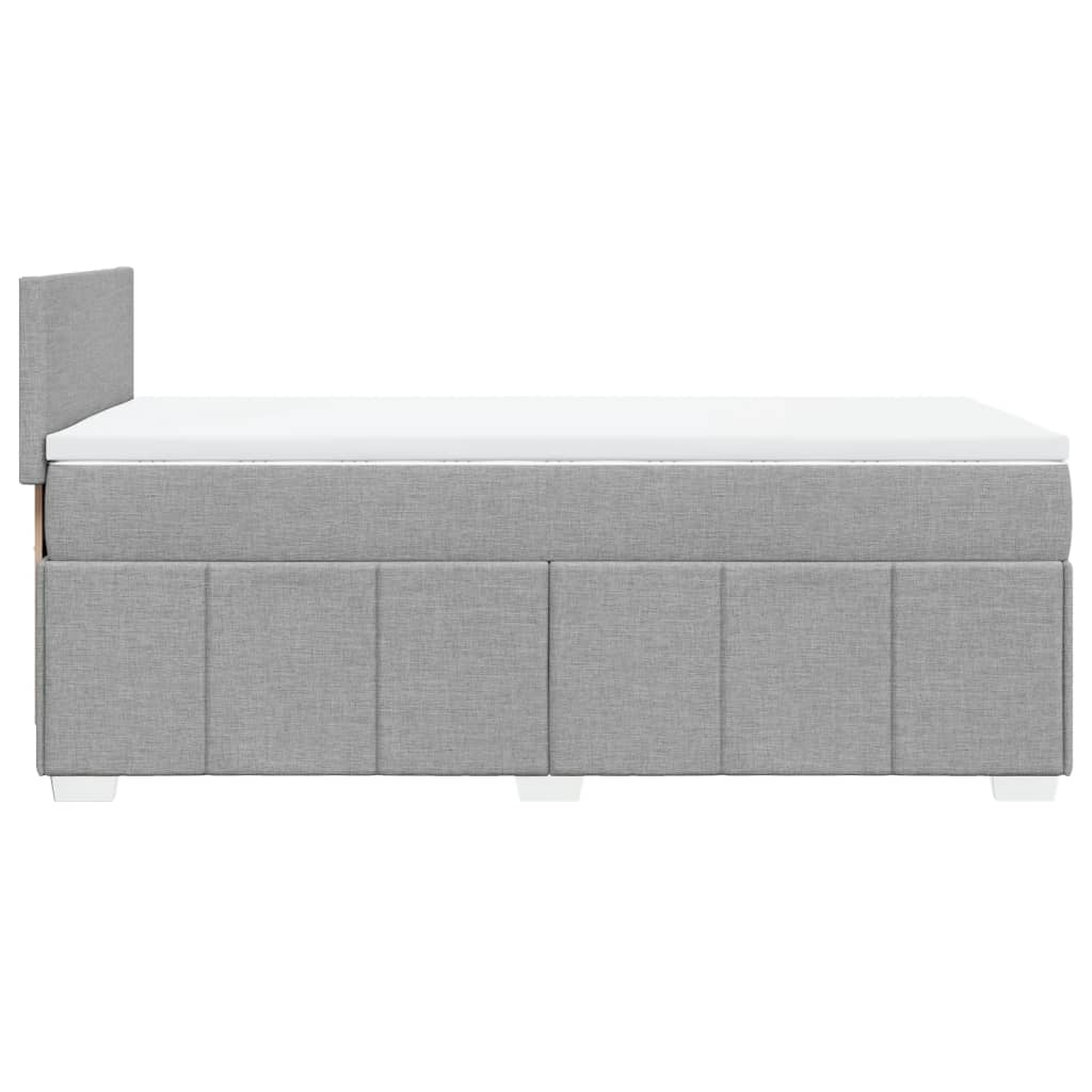 világosszürke szövet rugós ágy matraccal 90x190 cm