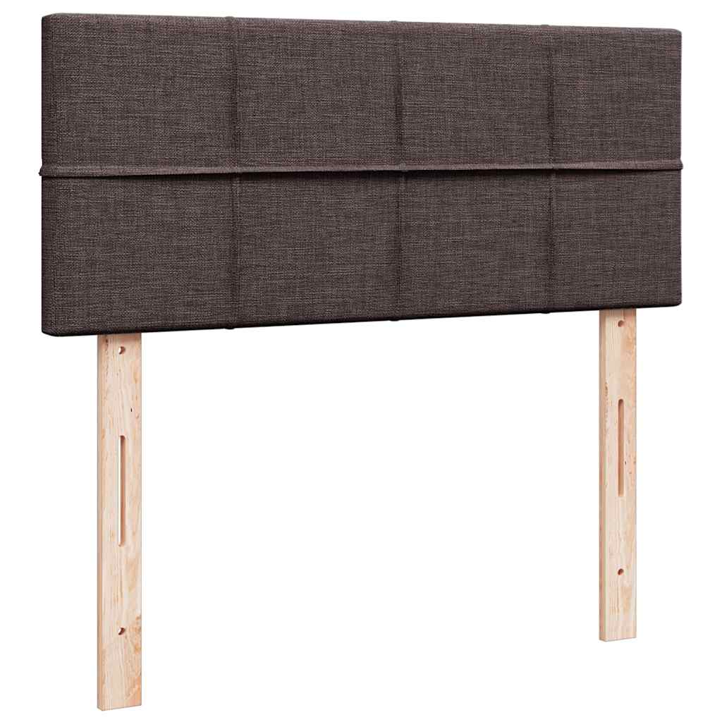 sötétbarna szövet rugós ágy matraccal 90 x 200 cm