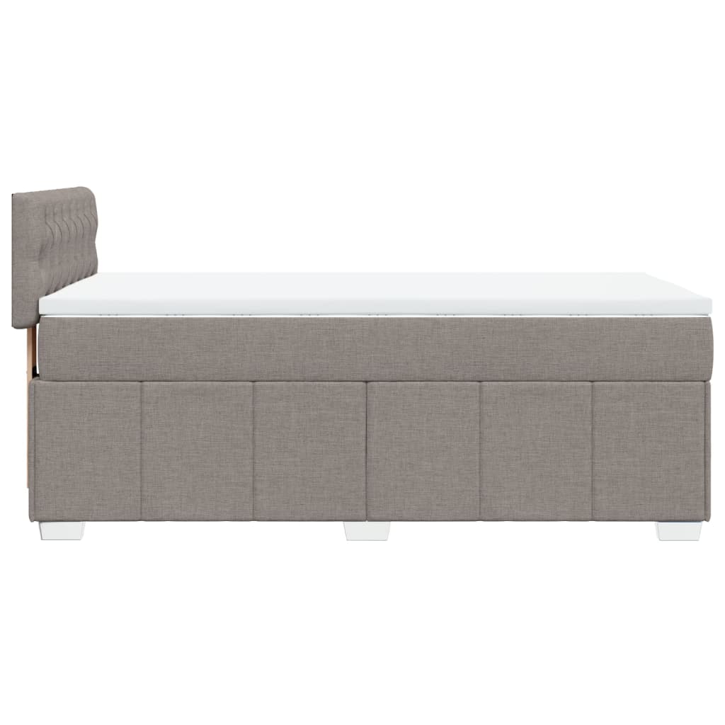 tópszínű szövet rugós ágy matraccal 100 x 200 cm