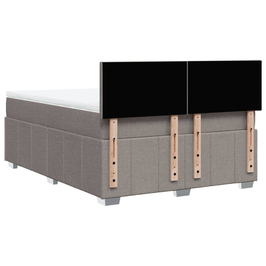 tópszínű szövet rugós ágy matraccal 140 x 190 cm