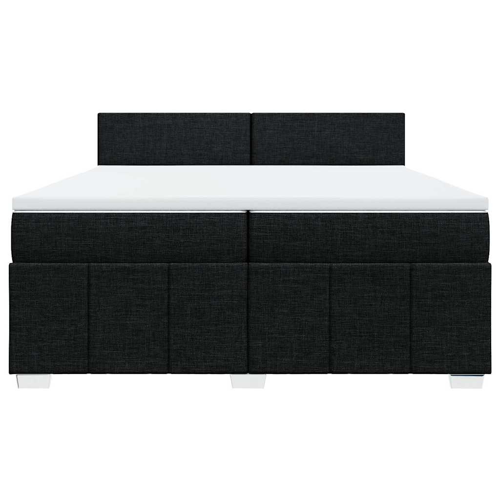 fekete szövet rugós ágy matraccal 200 x 200 cm